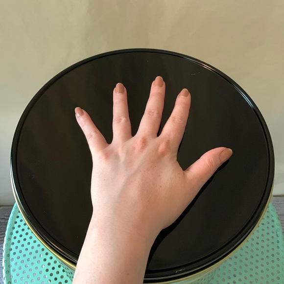 Gold FEED ME Large Fringe Pet Food Storage Tin With Lid - Picture 8 of 15